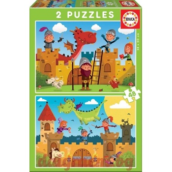 Image 1 of Educa Пъзел educa 17151 - 2 х 48 части - Дракони и рицари (edu17151)