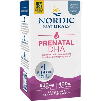 Nordic Naturals Prenatal DHA 830 mg | With 400 IU D3 [90 Гел капсули] Натурален