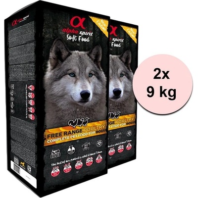 Alpha Spirit Semi-Moist Complete Free Range Poultry 2 x 9 kg