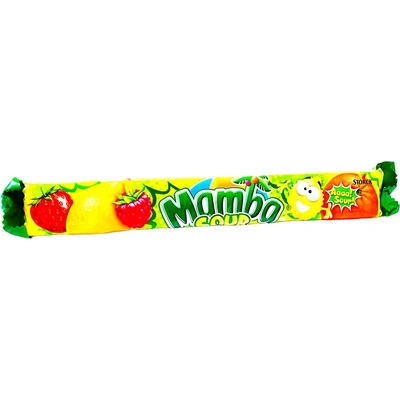 MAMBA SOUR žvýkací bonbony s příchutí jahod, malin a citrusů 4 x 26,5 g 106 g