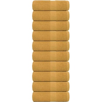 vidaXL Кърпи за пране FROGN 10 бр. Златни 30x30 см 360 г/м2 (136802)