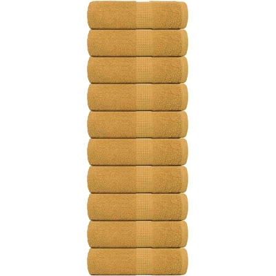 vidaXL Кърпи за пране FROGN 10 бр. Златни 30x30 см 360 г/м2 (136802)