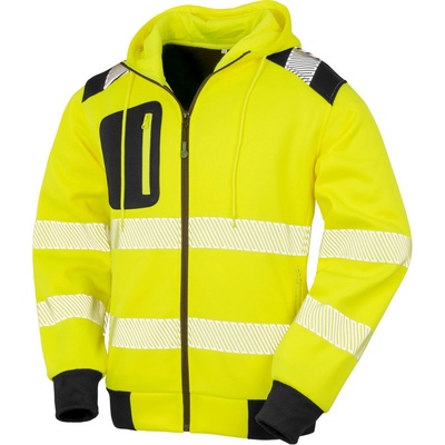 Result mikina s kapucí R 503X bezpečnostní reflexní Fluorescent žlutáFluorescent/černá