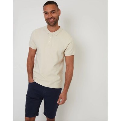 Threadbare Блуза с яка Threadbare Men's Caswell Short-Sleeve Polo Shirt - Oatmilk