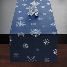 Mybesthome Ubrus běhoun Snowflake tmavě modrá 40x140cm