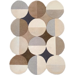Flair Rugs Сиво-бежов ръчно изработен вълнен килим 200x290 cm Mia Ellipse - Flair Rugs (503119380165)