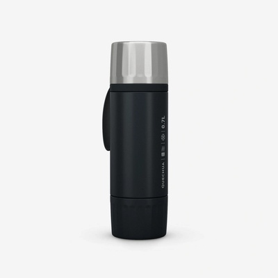 Quechu Turistická nerezová termoska s rychlým otevíráním 700 ml černá