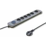 Qoltec Anti-surge strip | 6 sockets | 5m | Gray