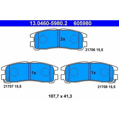 ATE 605980 Súprava brzdových doštičiek 13.0460-5980.2