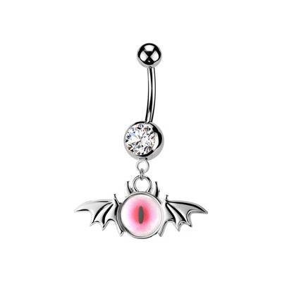 Šperky4U Piercing do pupíku oko růžové WP0145-C