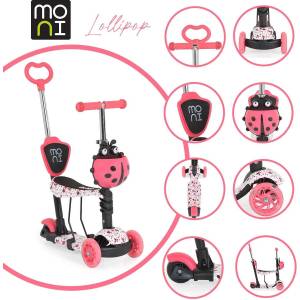 Moni Тротинетка Lollipop червен - igra4ka Тротинетка, скутер