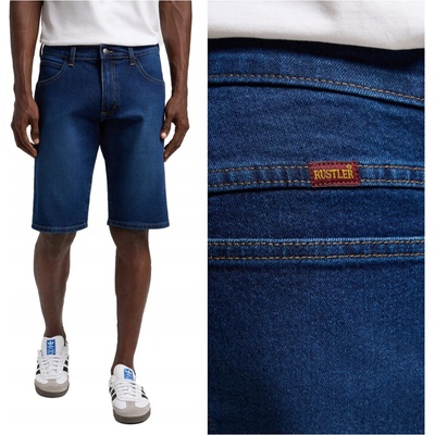 Rustler by Wrangler džínsové šortky tmavomodré bavlnené ku kolenám