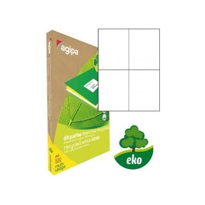 Etikety univerzálne recyklované 105x148,5mm Agipa A4 100 hárkov