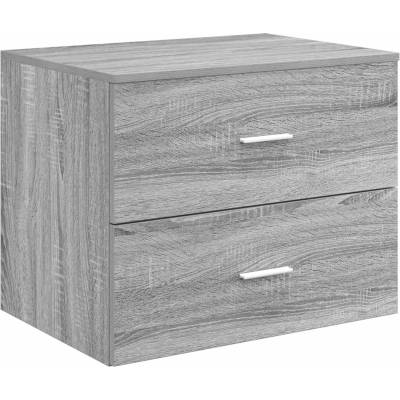 vidaXL Шкаф за баня с монтаж на стена Сив Сонома 62, 5 x 44, 5 x 50 см (890331)