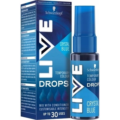 Schwarzkopf Live Drops Smývatelná barva na vlasy Crystal Blue 30 ml