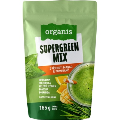 Organis Supergreen Mix mango&pomeranč 165 g