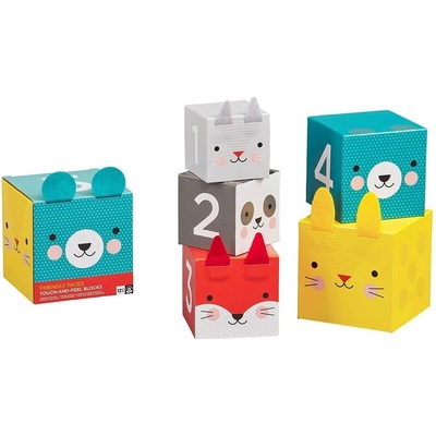 Petit Collage Petitcollage Věž z 123 kostek zvířátka