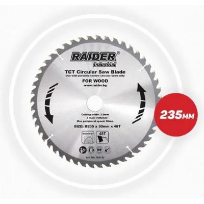 RAIDER Industrial Диск за циркуляр за дърво Ф235, 48Tx30мм за RAIDER RDI-CS27