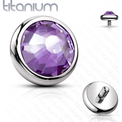 S4U Náhradní kamínek k labretě TITAN, závit 1,2 mm, 3mm (fialová) TIT1076-03TZ