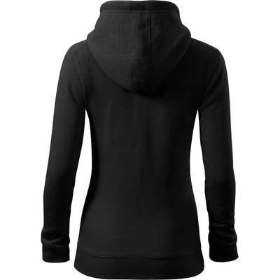 Mikina dámska trendy zipper s kapucňou čierna