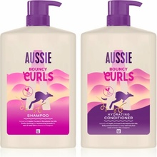 Aussie Bouncy Curls Aussie Bouncy Curls intenzivně hydratační šampon 1000 ml + Aussie Bouncy Curls hydratační kondicionér 1000 ml kosmetická sada