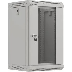 Lanberg Комуникационен шкаф, Lanberg rack cabinet 10" wall-mount 9U/300x300 (flat pack) with glass door grey (WF11-3309-10S)