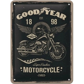 Plechová ceduľa Good Year - Motorcycle, 20 x 15 cm
