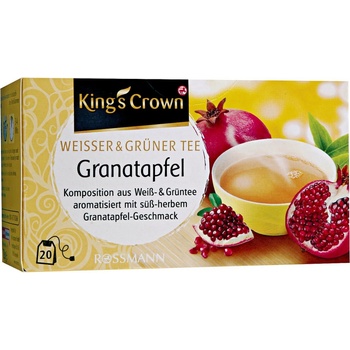 King's Crown bílý a zelený čaj s granátovým jablkem 20 ks 28 g