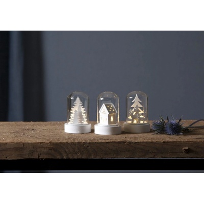 STAR TRADING Svietiaca dekorácia Winter Fairytale Kupol set 3 kusov