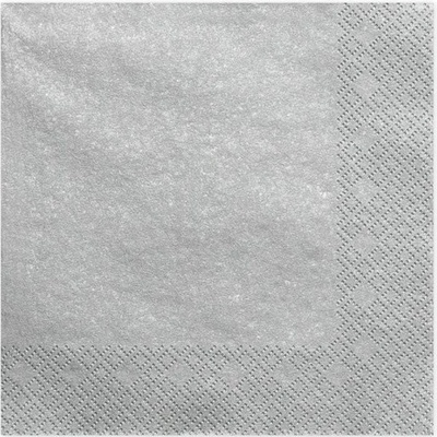 PartyDeco ubrousky stříbrné 20ks 33x33cm