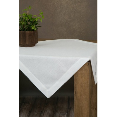 Takoy Bílý ubrus 85x85 cm s plátnovou vazbou BIANCA 1 s přídavkem lesklé nitě, zakončený dvojitou lištou po okrajích.-HF-390546 | 85 x 85 cm