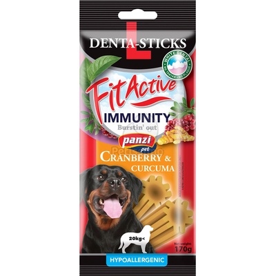 Fit Active FitActive Hypoallergenic Denta-Sticks Immunity за кучета - боровинки и куркума L - 170 г