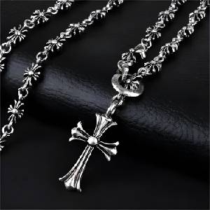 HARAHU Колие GO-38451 Cross - Сребърен / 60см / 3, 9см KP38451