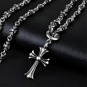 HARAHU Колие GO-38451 Cross - Сребърен / 60см / 3, 9см KP38451