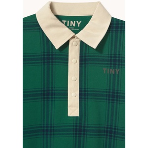 Tinycottons суичър за деца от памук GREEN CHECK POLO SWEATSHIRT (AW26.326)