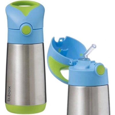 b.box Termoska na pití s brčkem Modrá zelená 350 ml