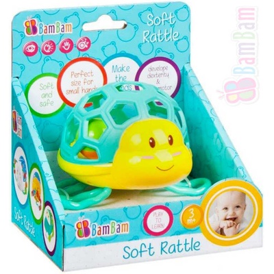 Bam Bam ET Baby chrastítko želva s kuličkou