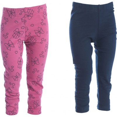 JOYCE Dívčí legíny s elastanem DOUBLEPACK 2ks Růžová petrolejová Růžová