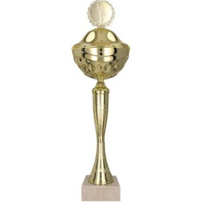 Kovový pohár s poklicí Zlatý Výška: 18,5 cm Průměr: 7 cm