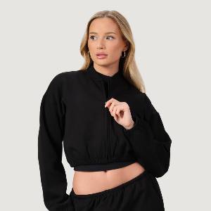 GymBeam Дамски суичър с цип NEO Black M