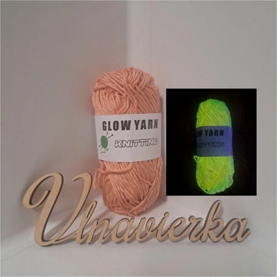 GLOW YARN priadza svietiaca v tme G007 oranžová svetlá