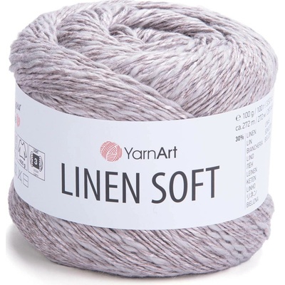 YarnArt Příze Linen soft 7307 šedo-béžová