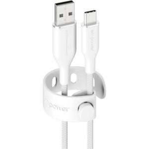 PanzerGlass Empower Racing USB кабел за данни - Type-C, 120 см, СРЕБЪРНО/БЯЛО (EM30290)