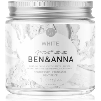 Ben & Anna Natural Toothpaste White паста за зъби в стъклен дозатор с избелващ ефект 100ml