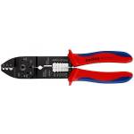 KNIPEX Клещи за кримпване на кабелни накрайници 0.5-6мм2 неизолирани, синьо-червена ръкохватка 230мм, Knipex (K9721215C)