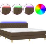  Боксспринг легло с Матрак + Топ матрак и LED, тъмнокафяво, 160x200 см, плат - elemento - 1 039,99 лв