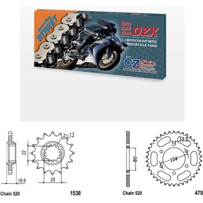 ČZ Řetězová sada Kawasaki Z 750, S 04-10