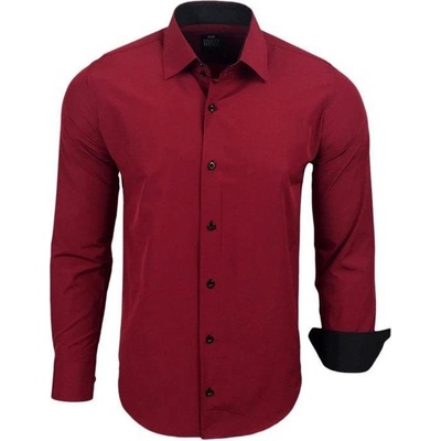 Rusty Neal pánská košile dlouhý rukáv slim fit R-44 bordó