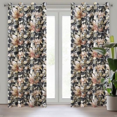 Takoy Sametový závěs BETTY s květinovým potiskem 140 x 250 cm-HF-408671 | 140 x 250 cm