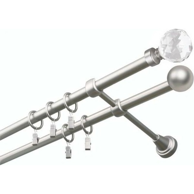 GARNÝŽE-HEBR Garnýž Koule crystal satina dvojitá 320 cm